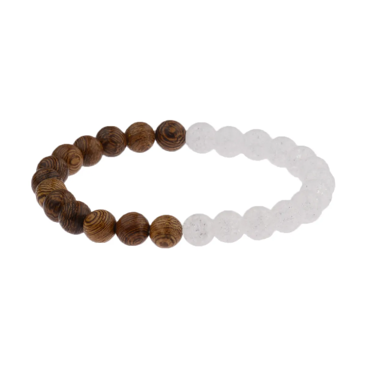 Round wood beaded beaded bracelet