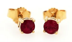 Ruby 9ct Yellow Gold Stud Earrings