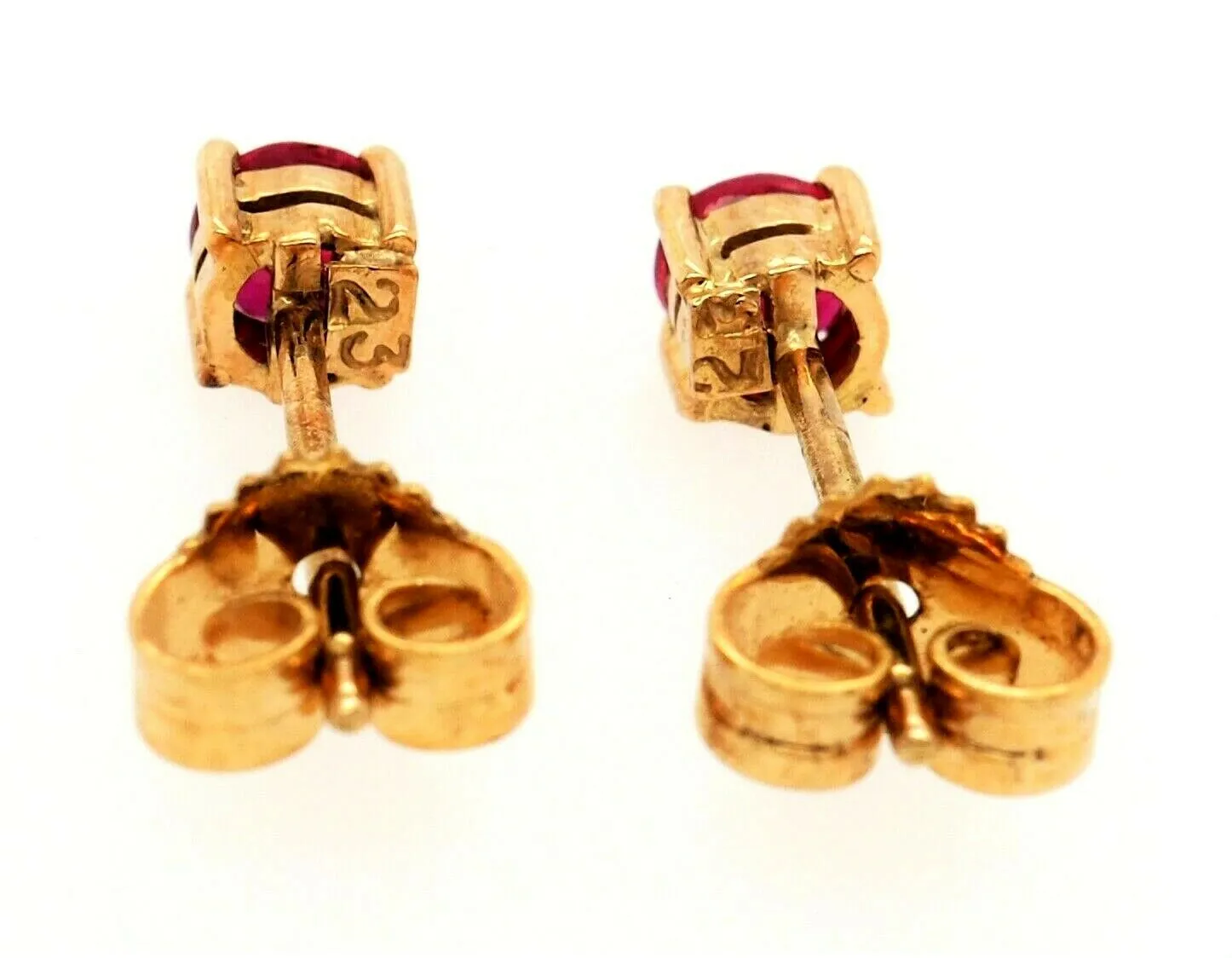 Ruby 9ct Yellow Gold Stud Earrings