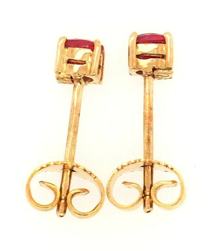 Ruby 9ct Yellow Gold Stud Earrings