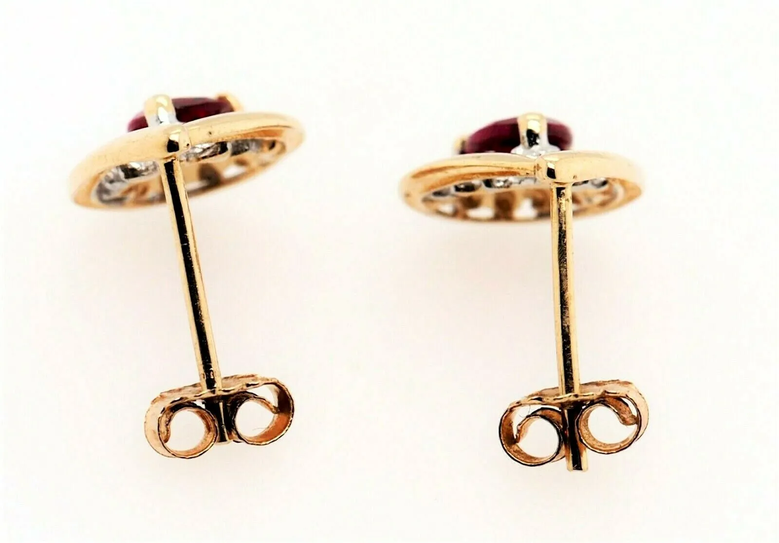 Ruby & Diamond 9ct Yellow Gold Earrings