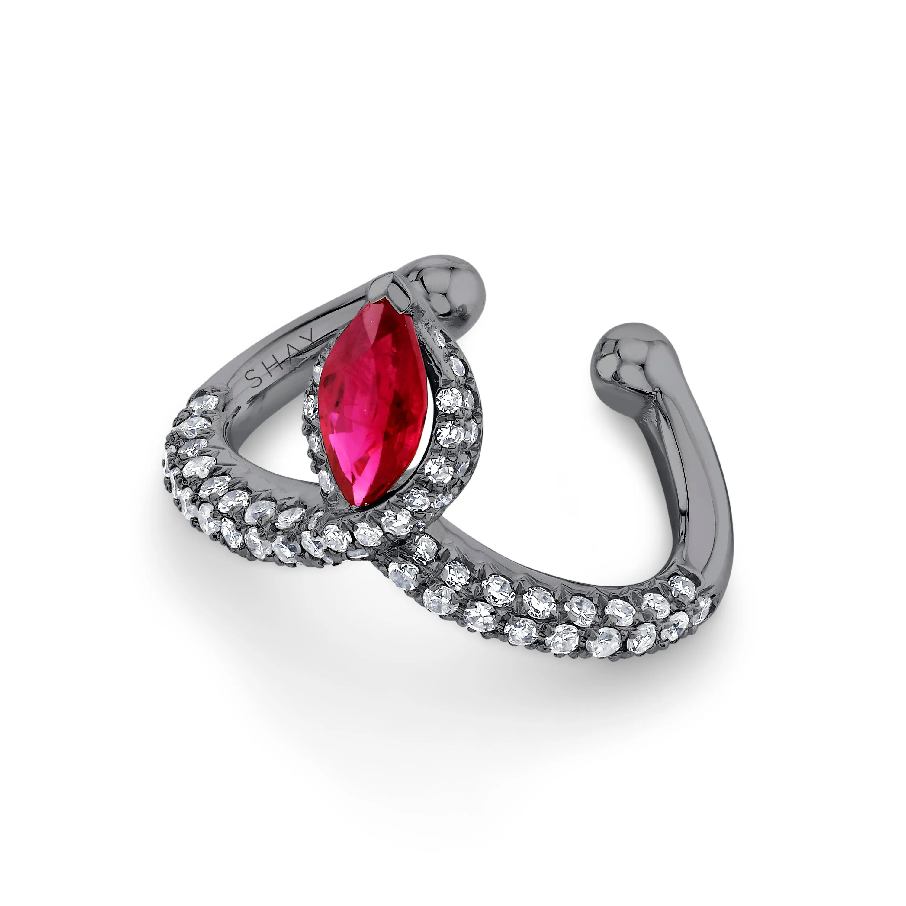 RUBY MARQUISE CHEVRON EAR CUFF