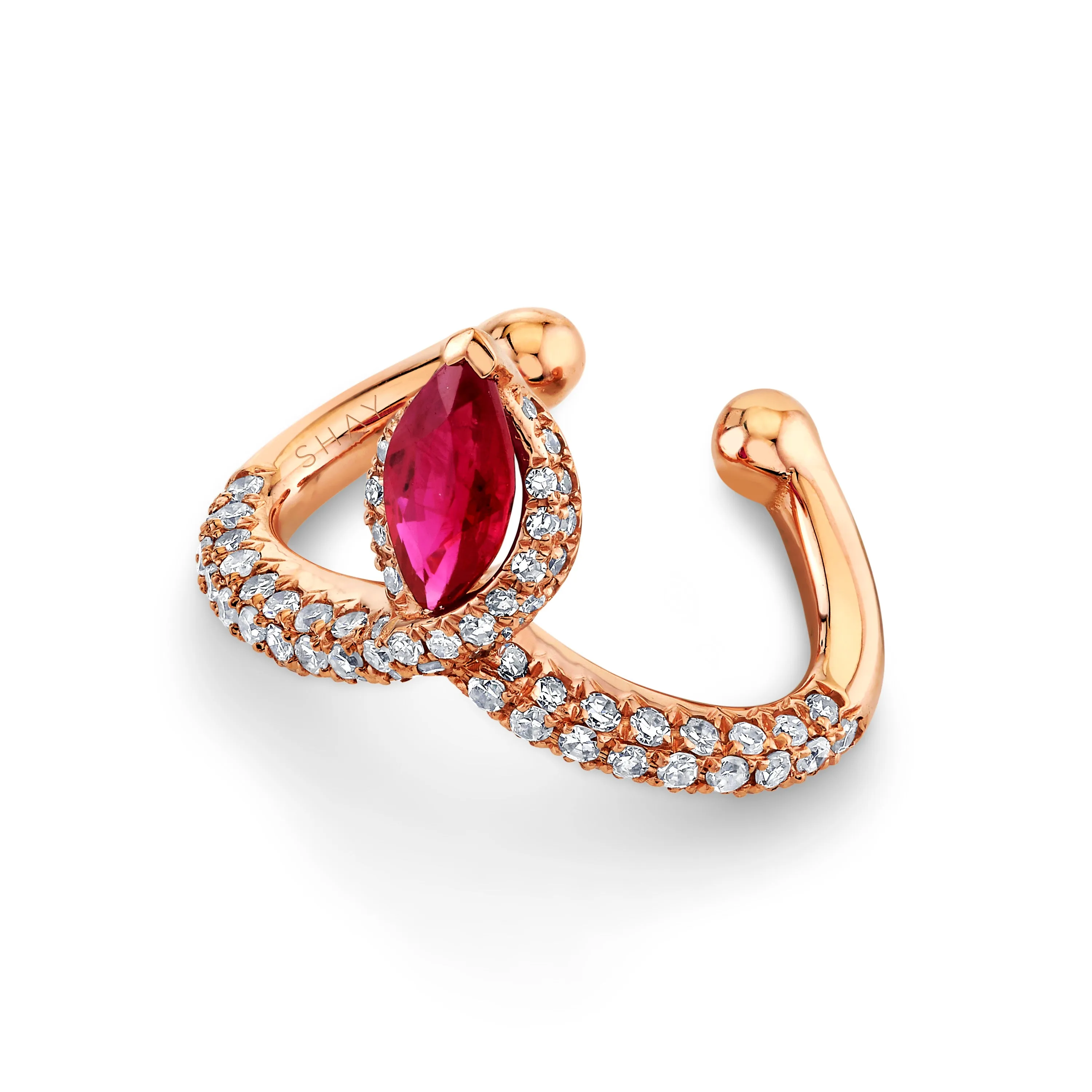 RUBY MARQUISE CHEVRON EAR CUFF