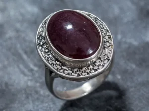 Ruby Statement Ring - Natural Ruby Ring - Red Vintage Ring