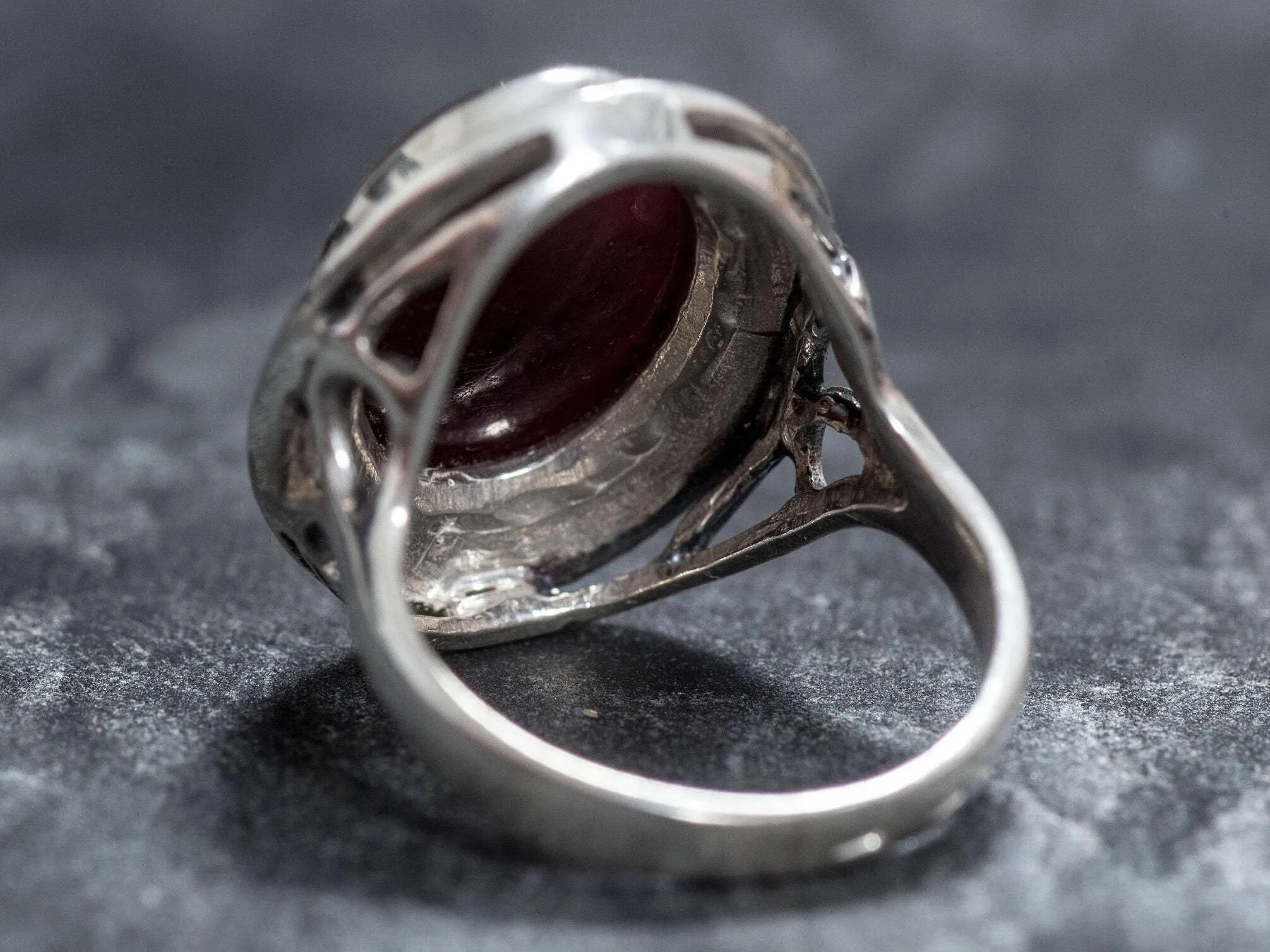 Ruby Statement Ring - Natural Ruby Ring - Red Vintage Ring