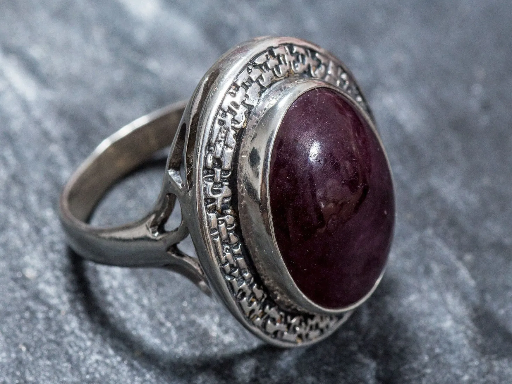 Ruby Statement Ring - Natural Ruby Ring - Red Vintage Ring