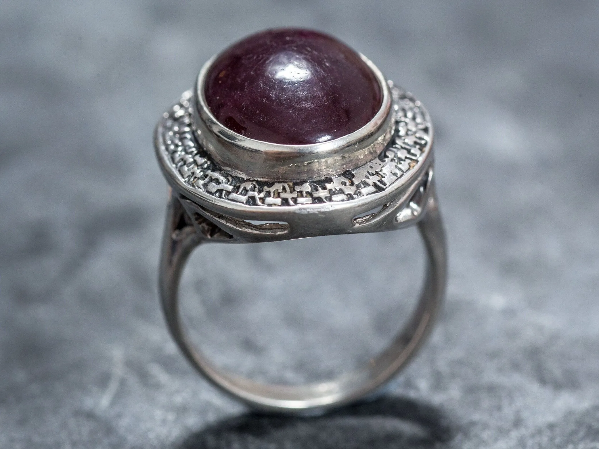 Ruby Statement Ring - Natural Ruby Ring - Red Vintage Ring