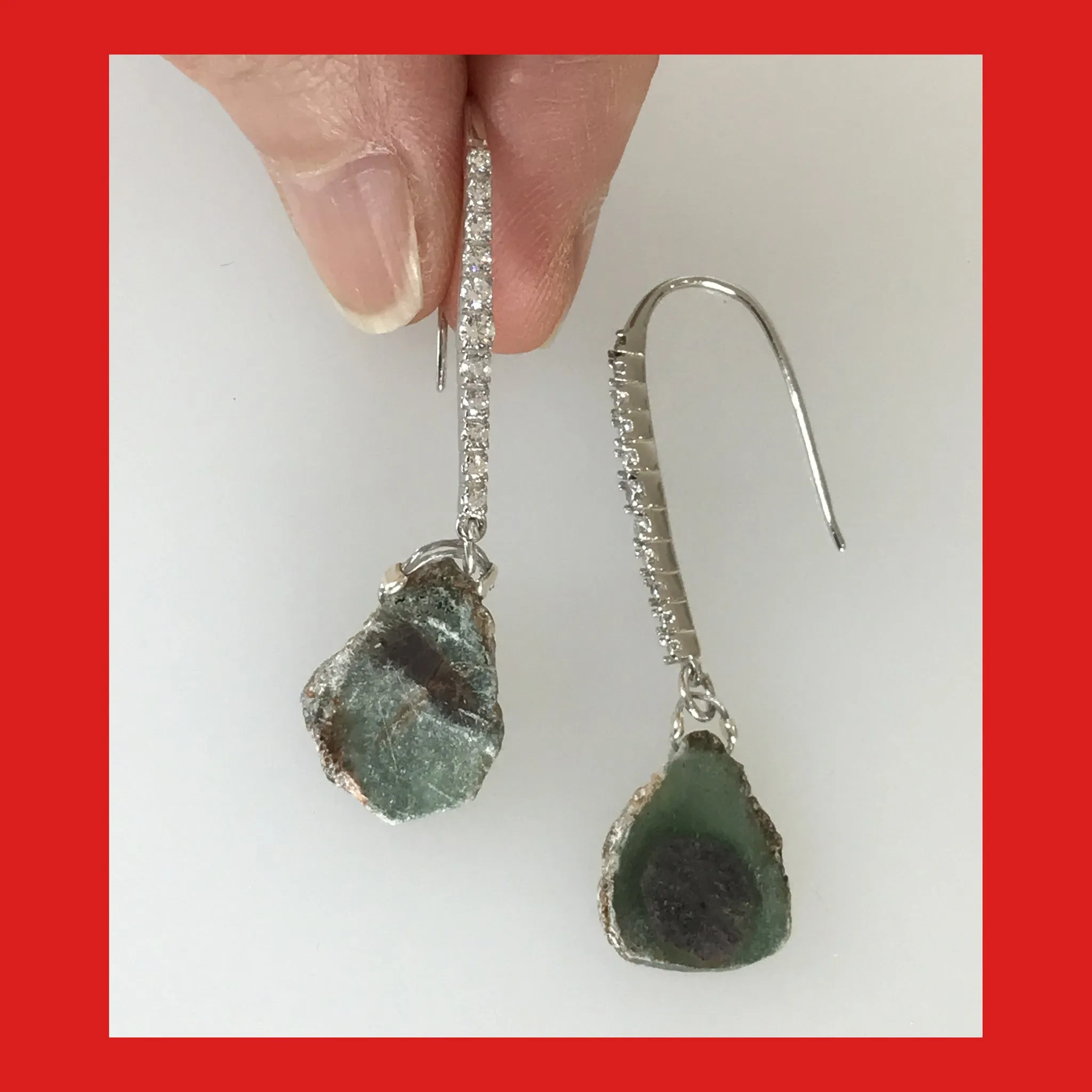 Ruby Zoisite Drop Earrings