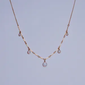 SAMPLE - 5 Station Opalescent Graduated Pendant Necklace