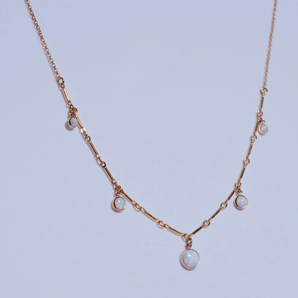 SAMPLE - 5 Station Opalescent Graduated Pendant Necklace