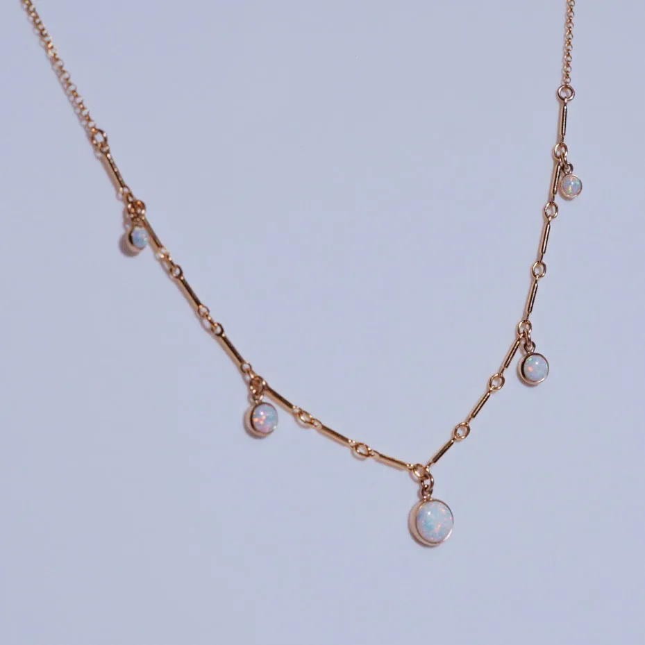 SAMPLE - 5 Station Opalescent Graduated Pendant Necklace