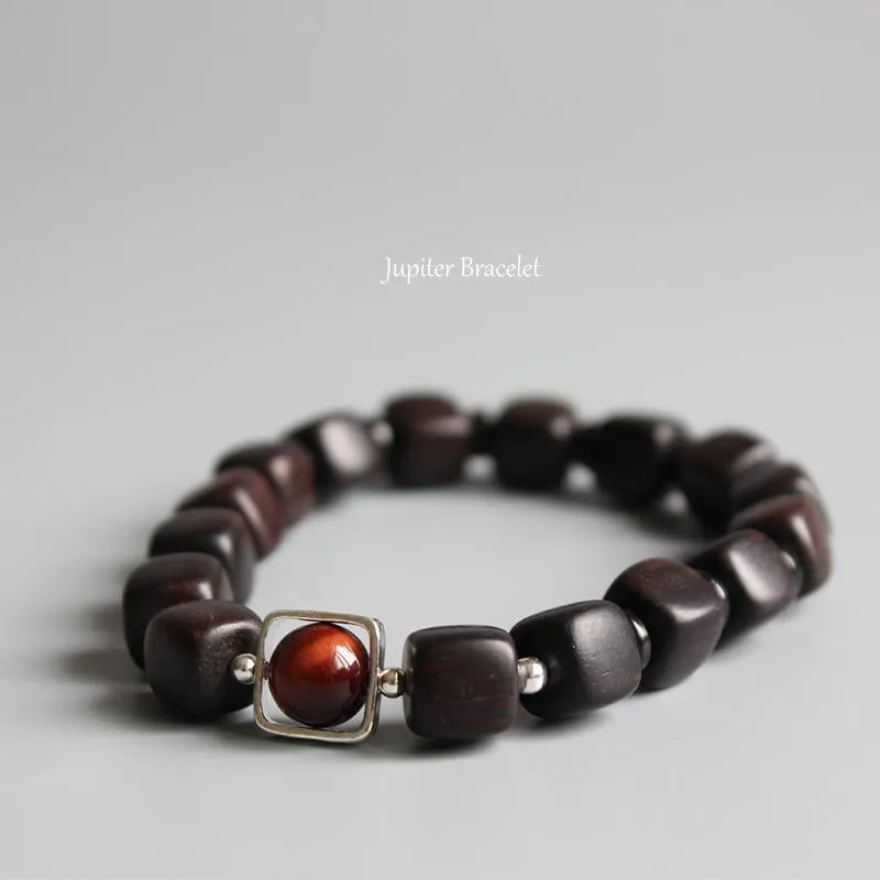 Sandalwood & Red Tiger Eye Stone Jupiter Bracelet