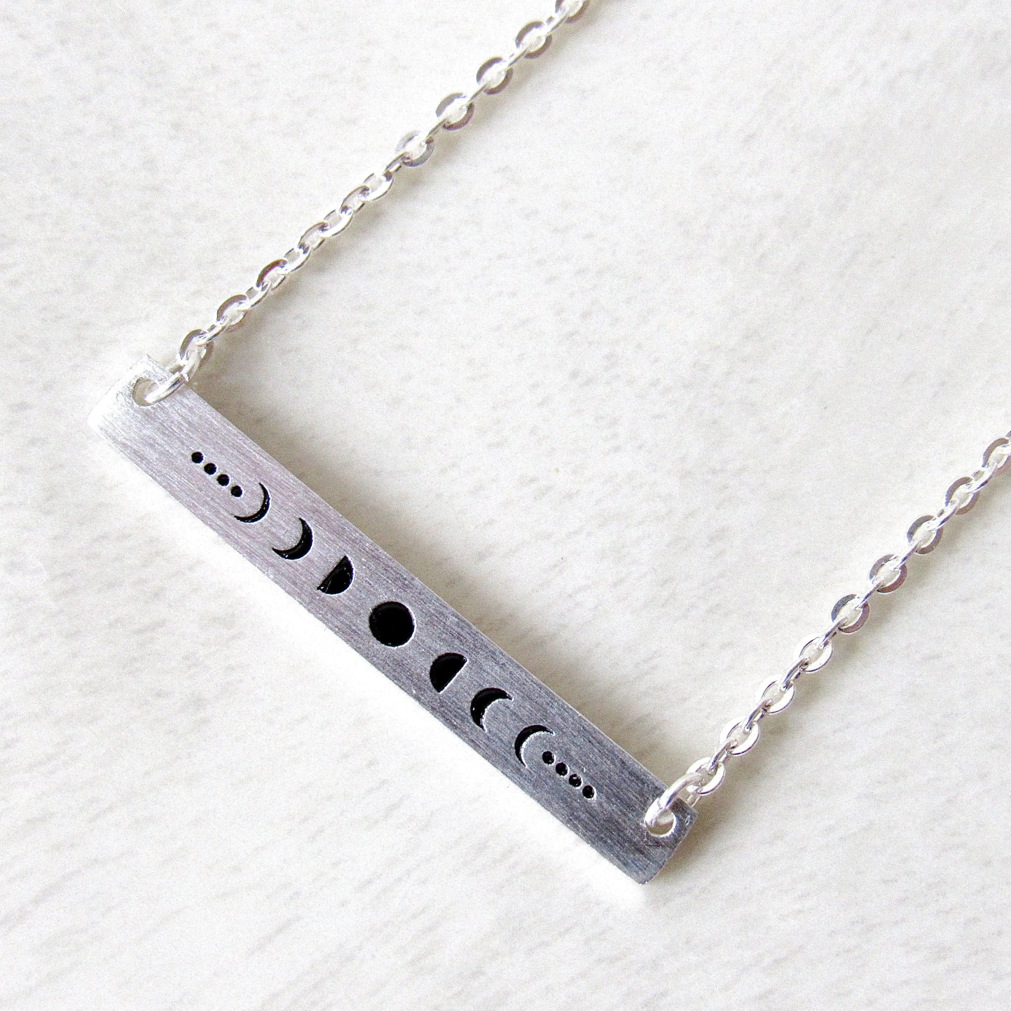 Silver Moon Phase Necklaces