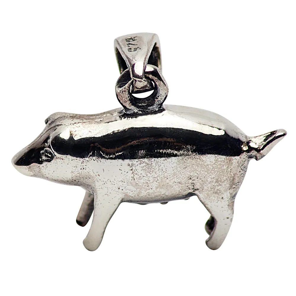 Silver Pig Pendant