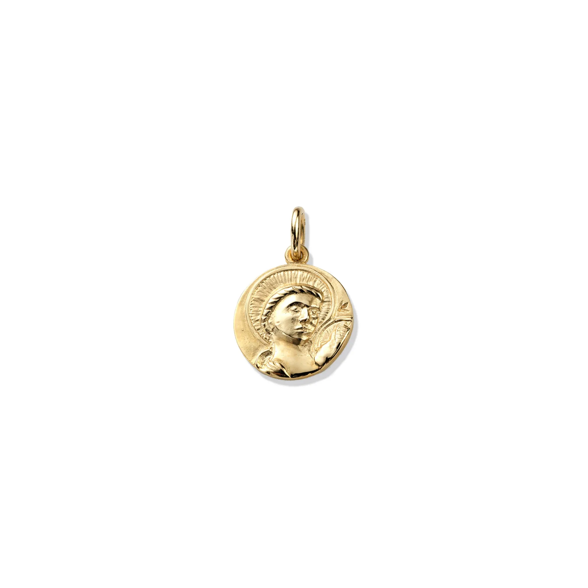 St Anthony Medium Necklace Pendant Yellow Gold