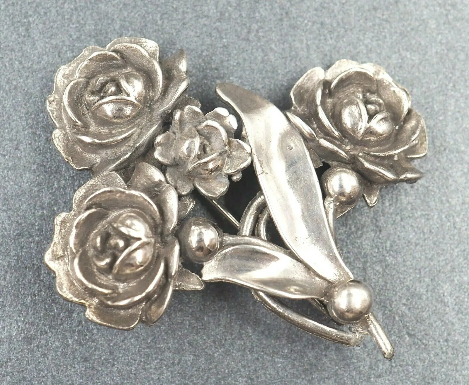 Sterling Silver Flower Bouquet Brooch