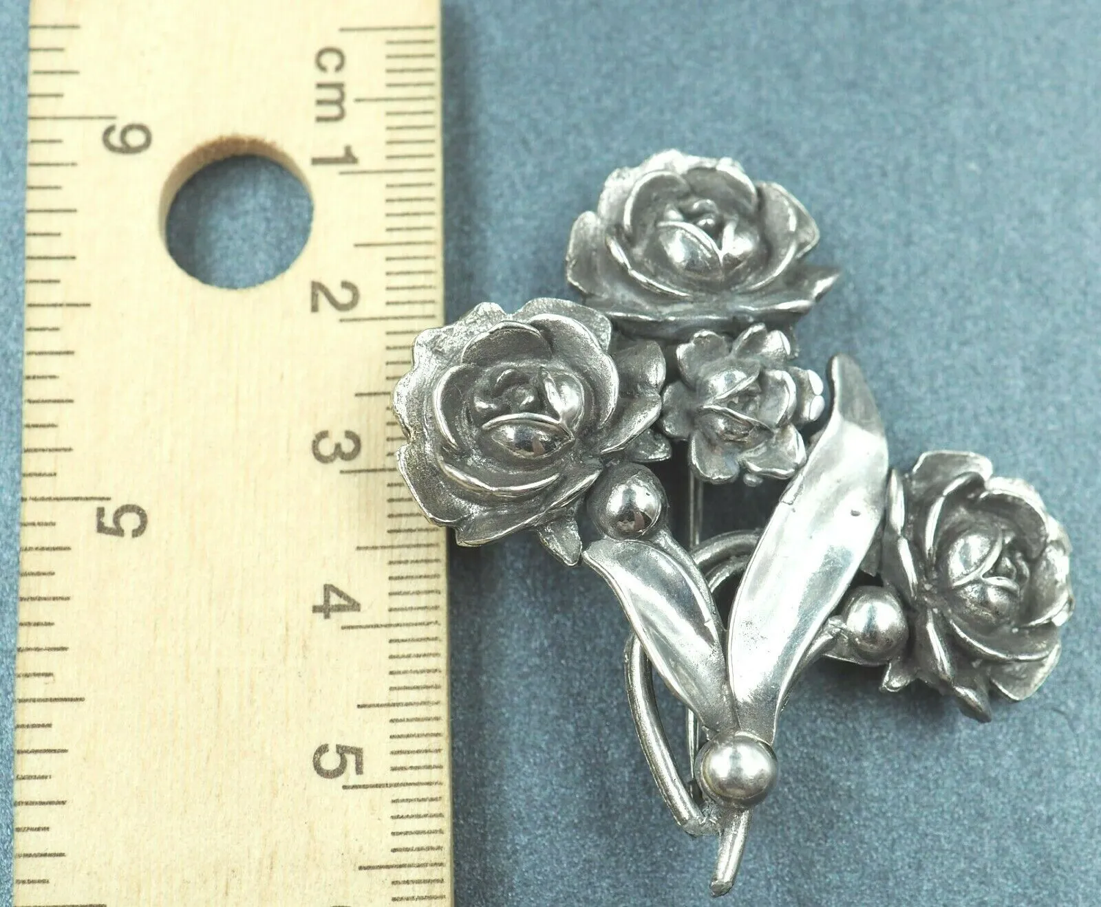 Sterling Silver Flower Bouquet Brooch