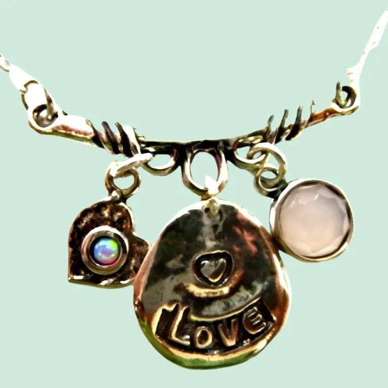 Sterling Silver Necklace Love Pendants Necklaces for woman with Gemstones