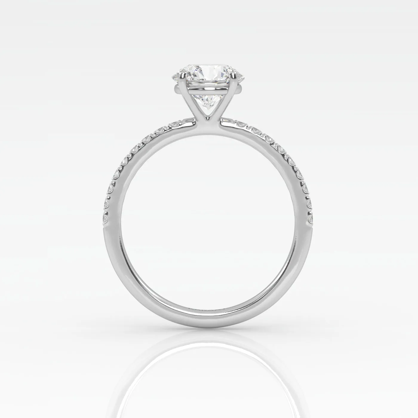 The Round Solitaire with Pavé band