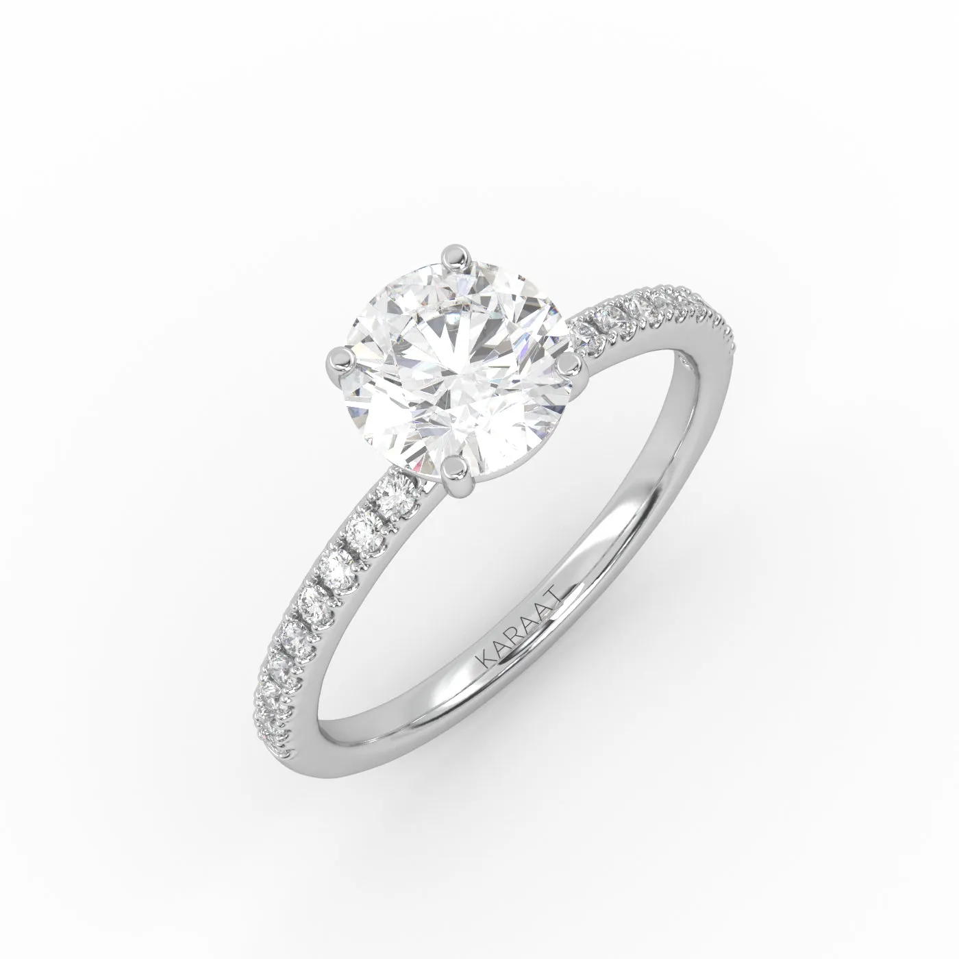 The Round Solitaire with Pavé band