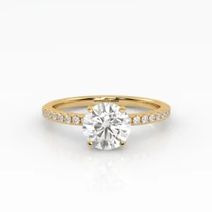 The Round Solitaire with Pavé band