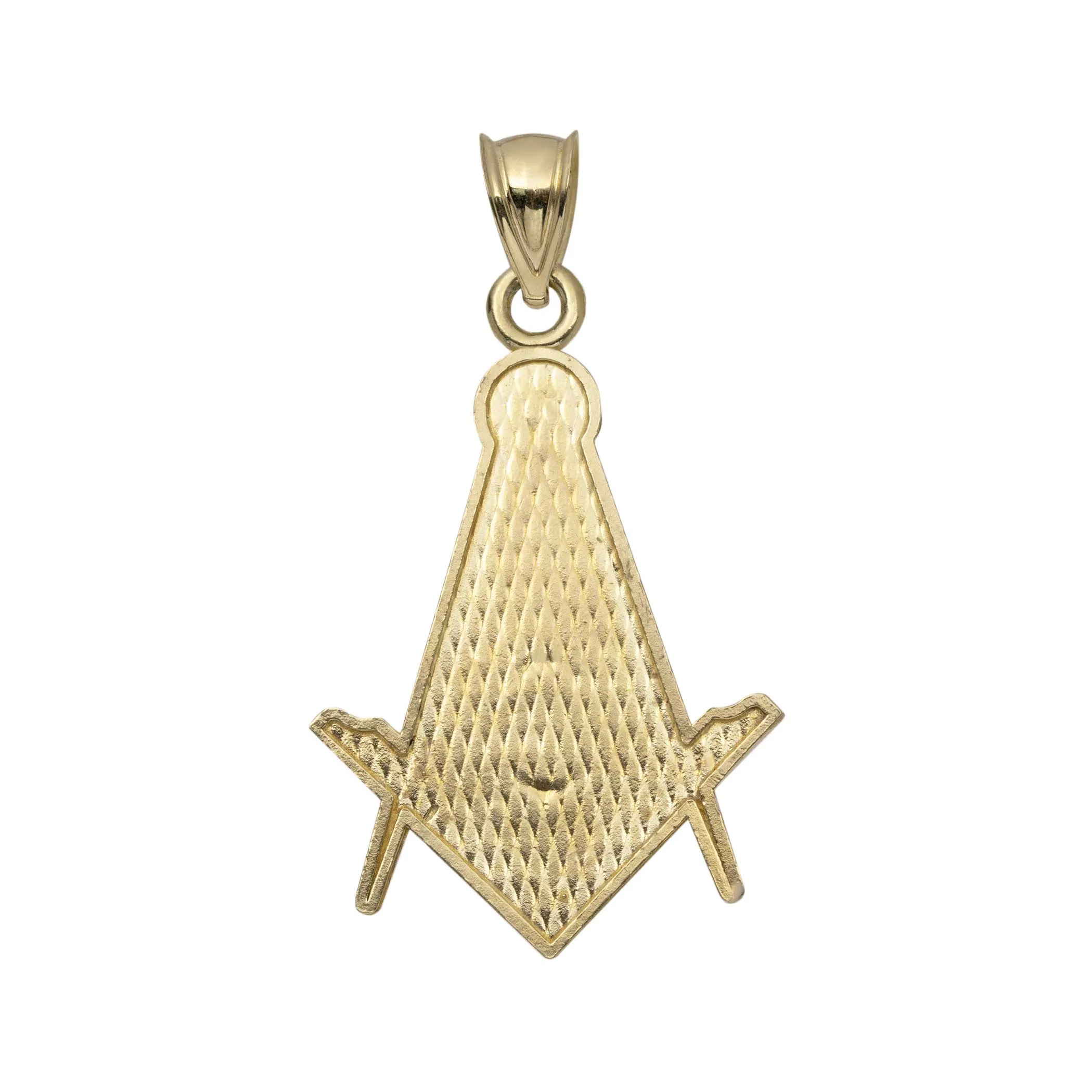 The Square and Compasses Masonic Pendant 10K Yellow Gold