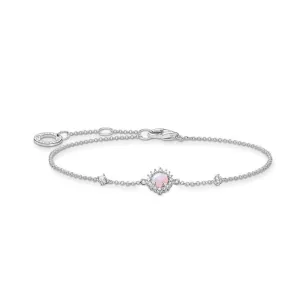 Thomas Sabo Sterling Silver Opal Colour Rose 16-19cm Cuff Bracelet