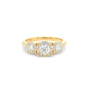 Three Stone Diamond Engagement Ring R074