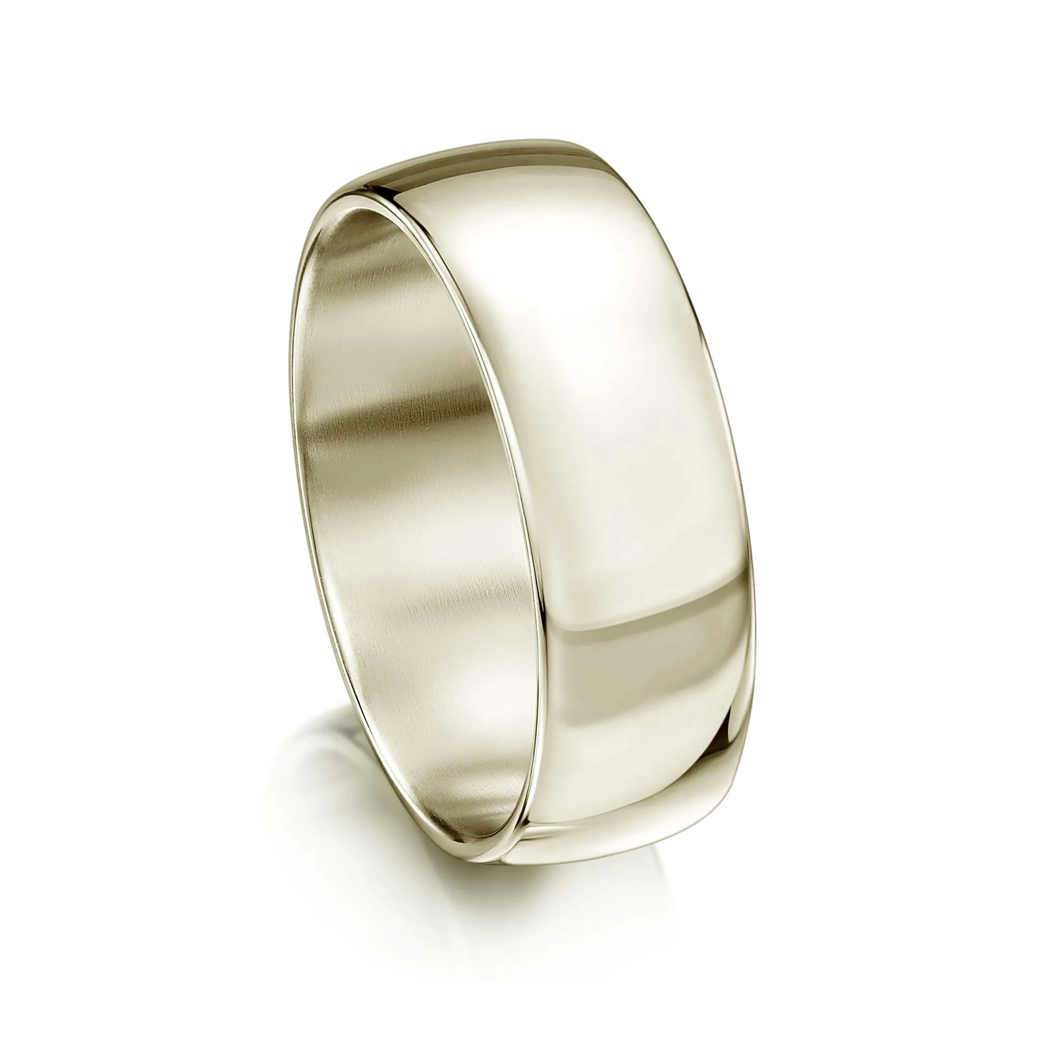 Traditional 8mm Wedding Ring in 18ct White Gold