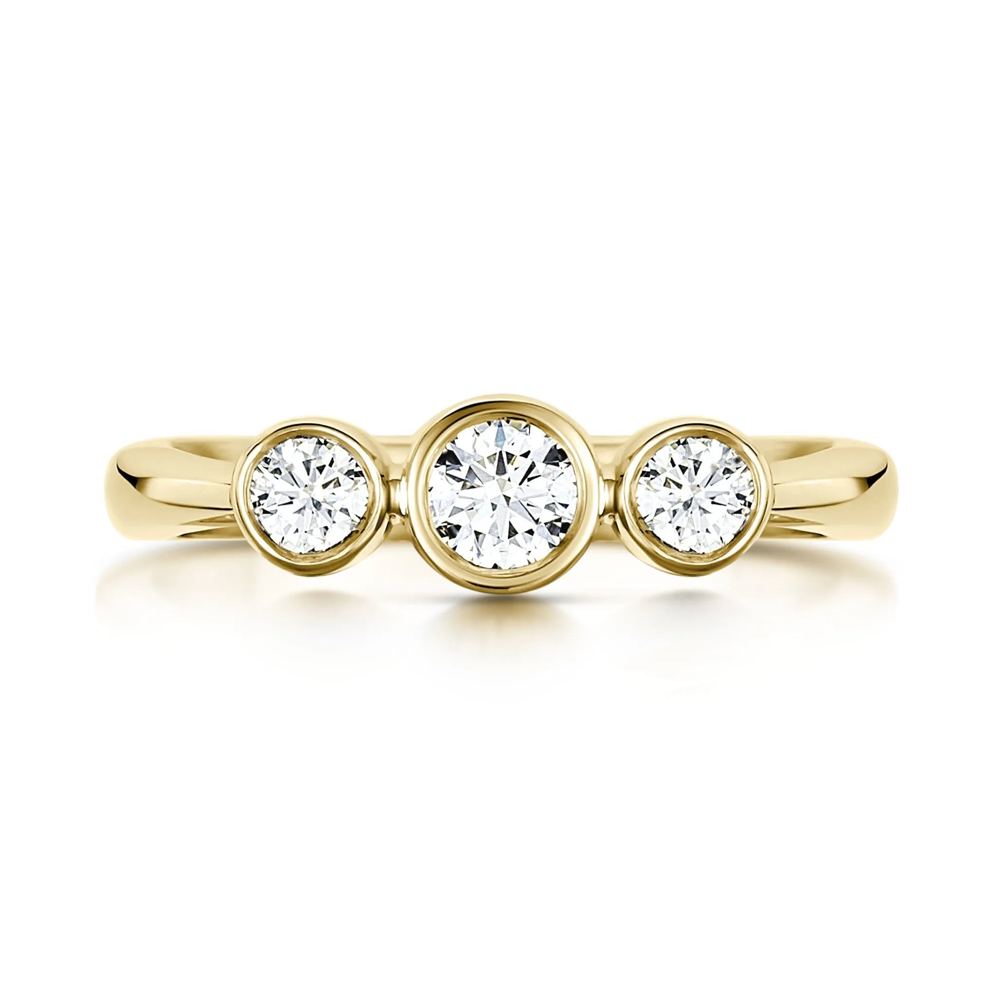 Trilogy Diamond Dress Ring in 9ct Yellow Gold