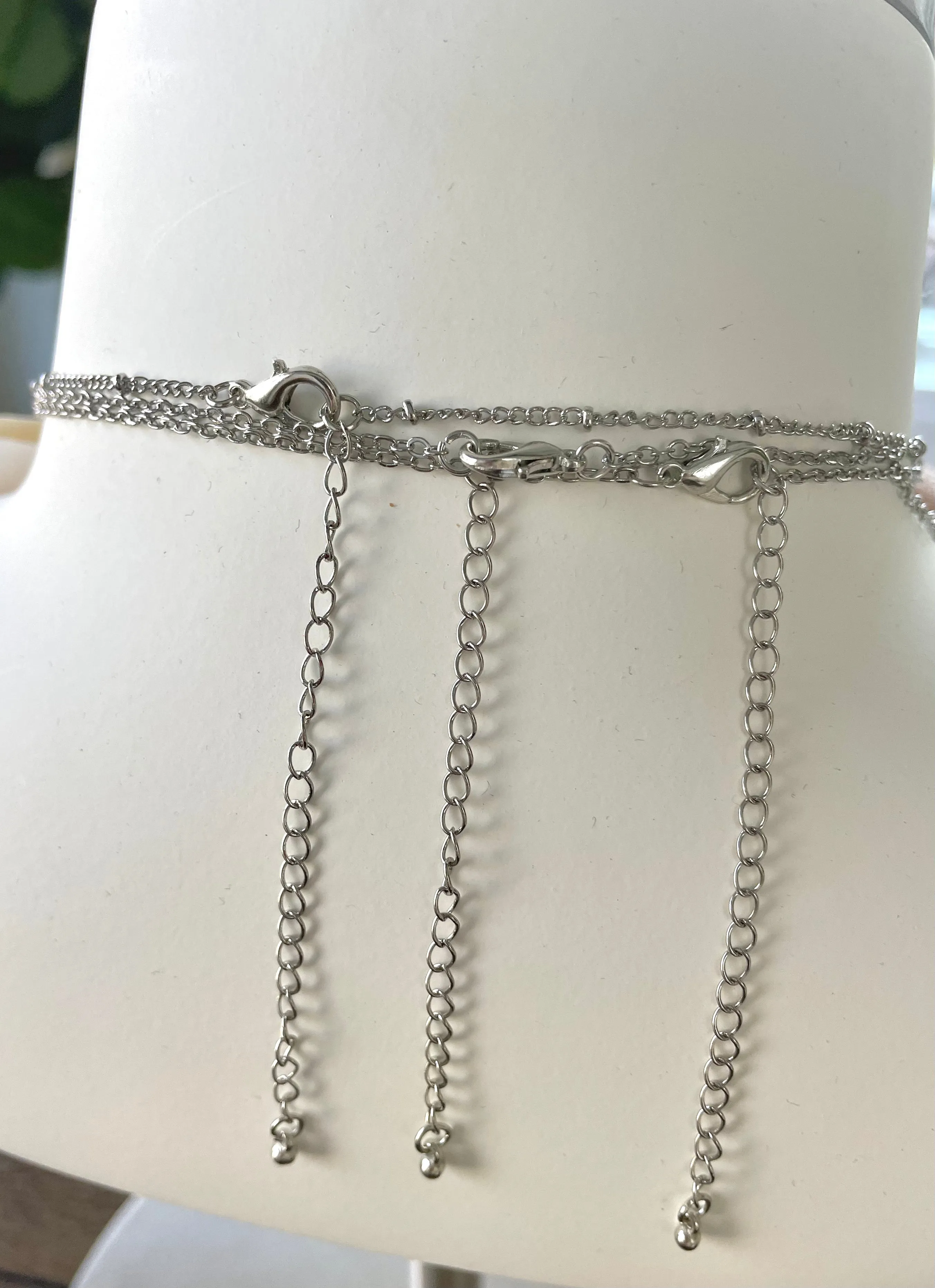 Triple Layering Necklace-Silver