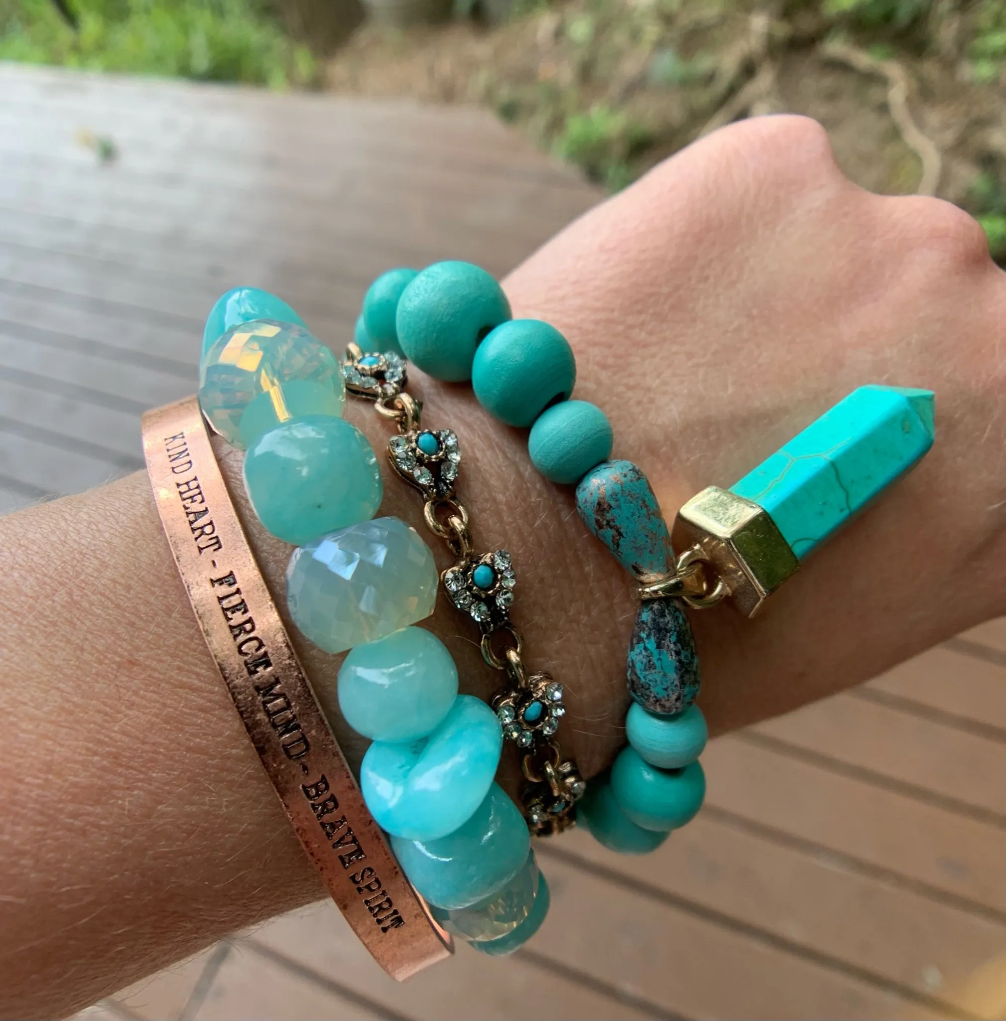 Turquoise & Copper Beaded Bracelet