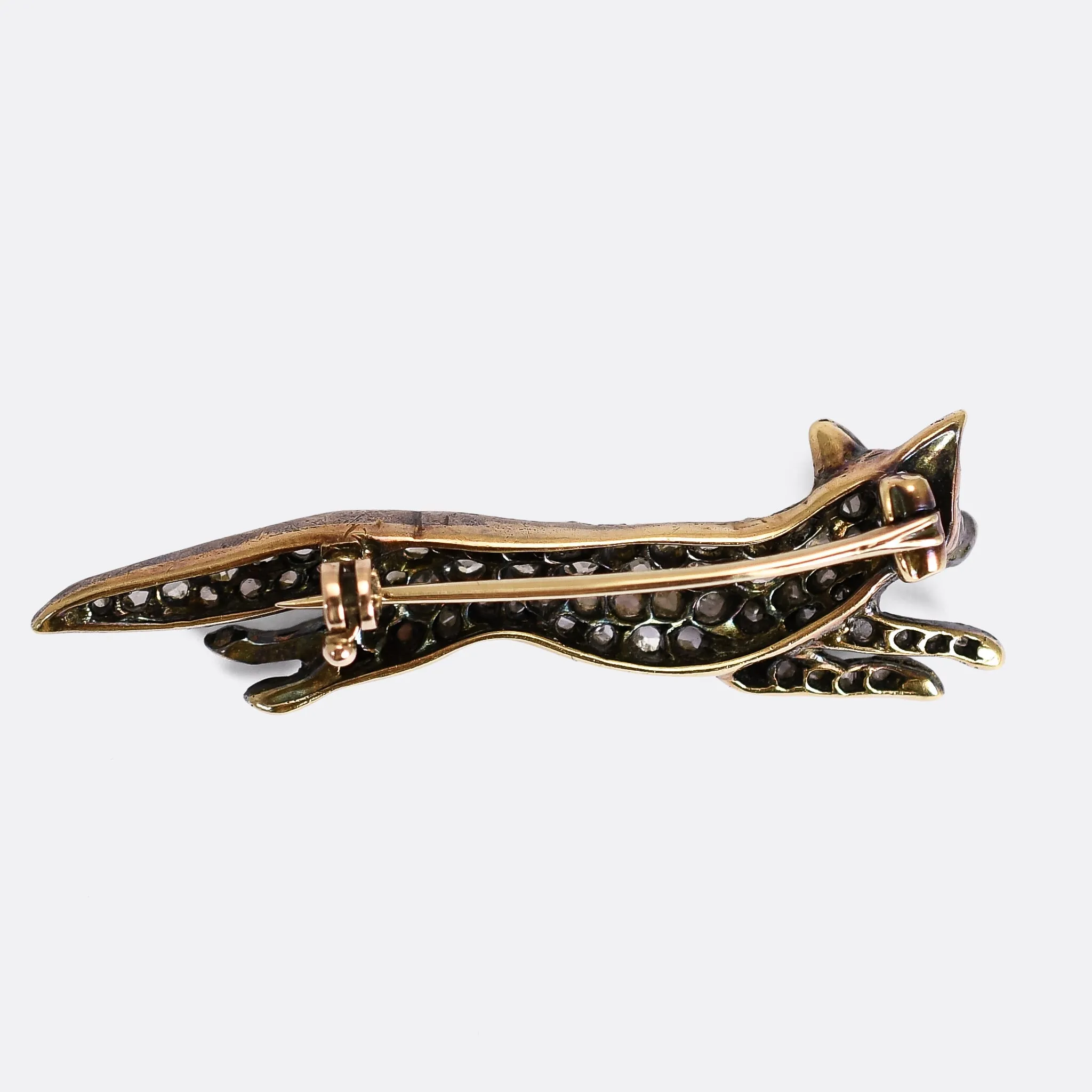 Victorian Diamond Fox Brooch