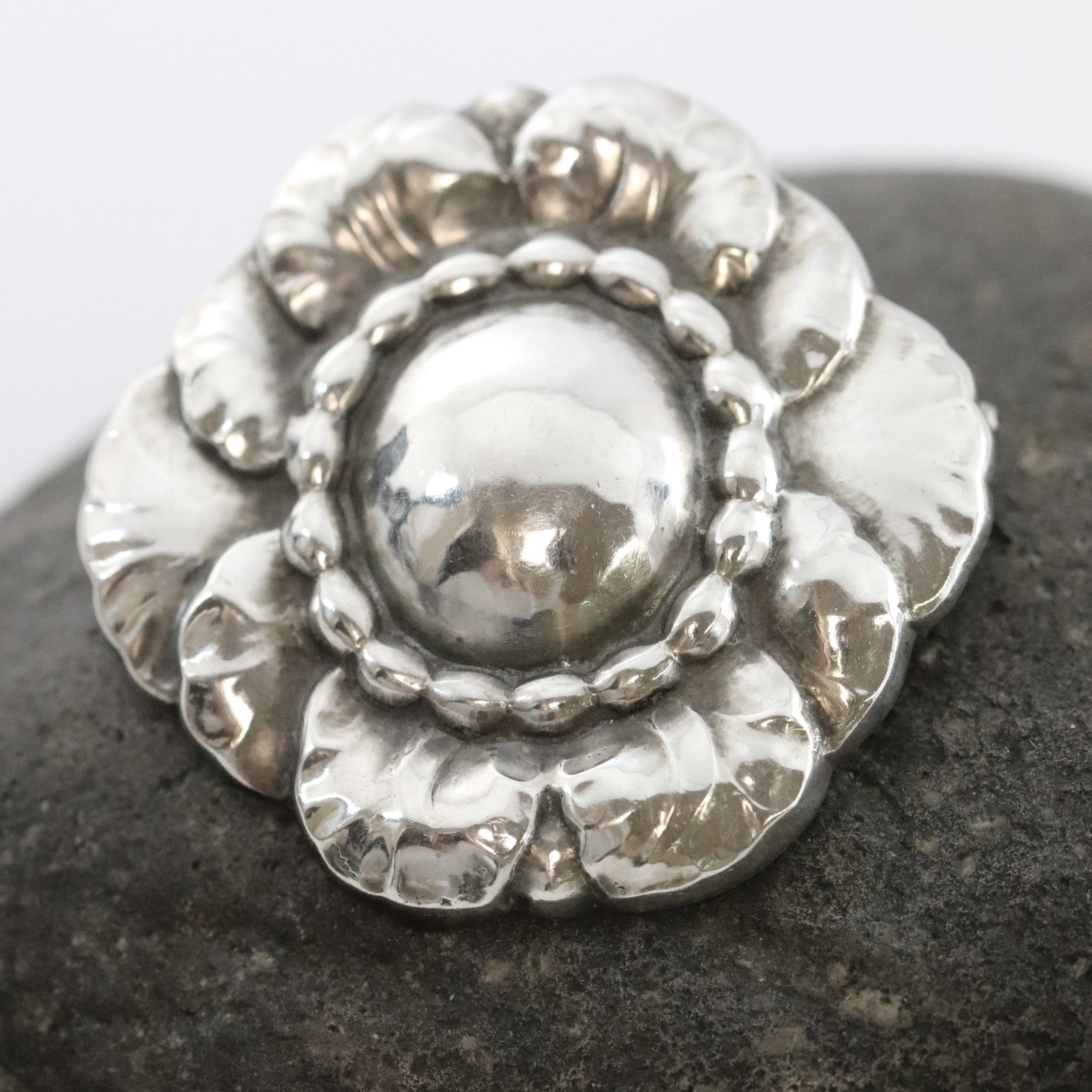 Vintage Georg Jensen Jewelry | Rare Early Art Nouveau Floral Brooch 174