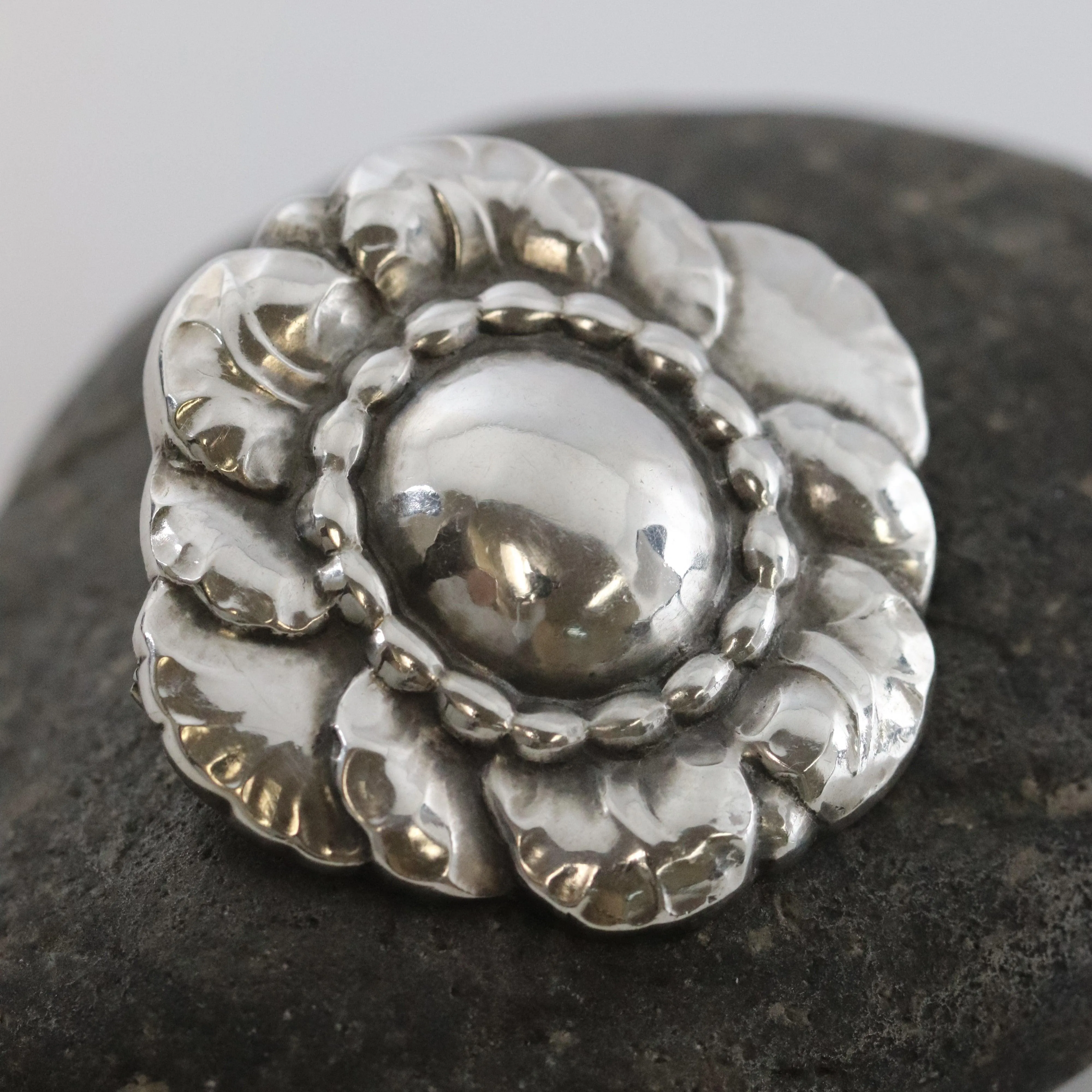 Vintage Georg Jensen Jewelry | Rare Early Art Nouveau Floral Brooch 174