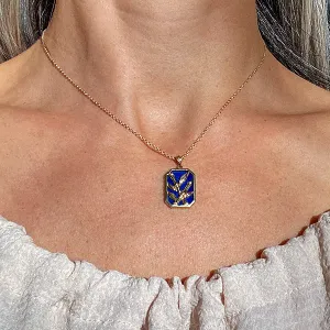 Vintage Lapis Bamboo Pendant