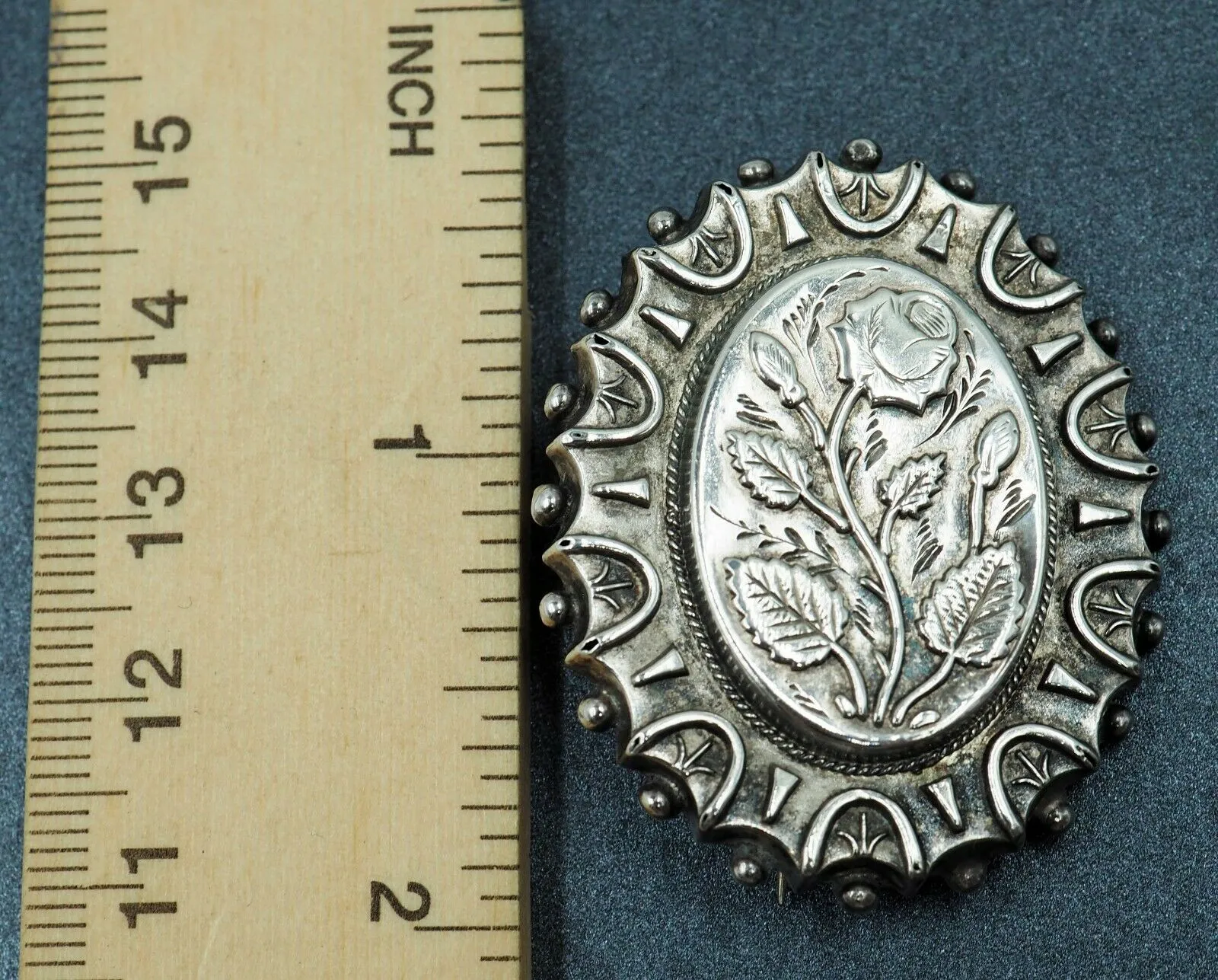 Vintage  Sterling Silver Floral Brooch