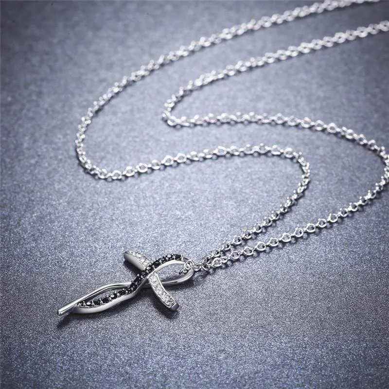 Women's Christian Necklace <br> Black and White