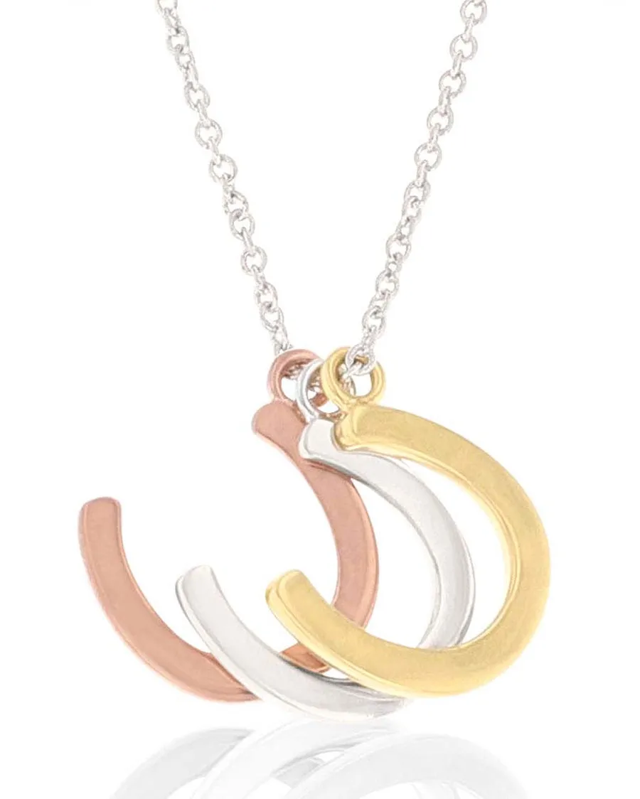 Women's Trio Horseshoe Charm Necklace