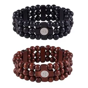 Wood Bead St Benedict Stretchable Bracelets