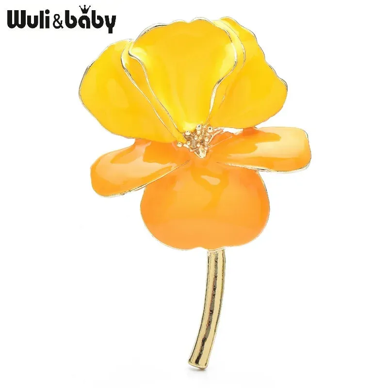 Wuli&baby Big Beautiful Flowers Brooches