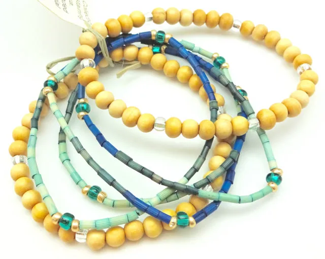 Zulugrass by the Leakey Collection Fair Trade Stacked Grass Bracelet Sets