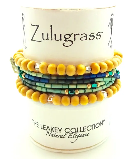 Zulugrass by the Leakey Collection Fair Trade Stacked Grass Bracelet Sets